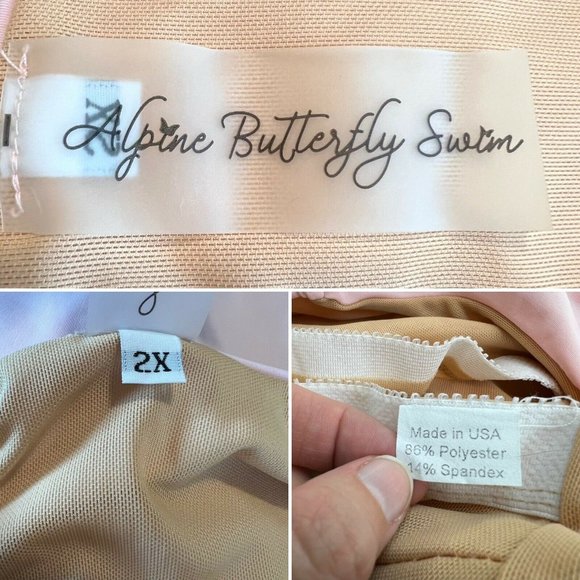 Alpine Butterfly Swimsuit Plus Size 2X Sorbet Pink One Piece Monokini Lace Up - Picture 13 of 13